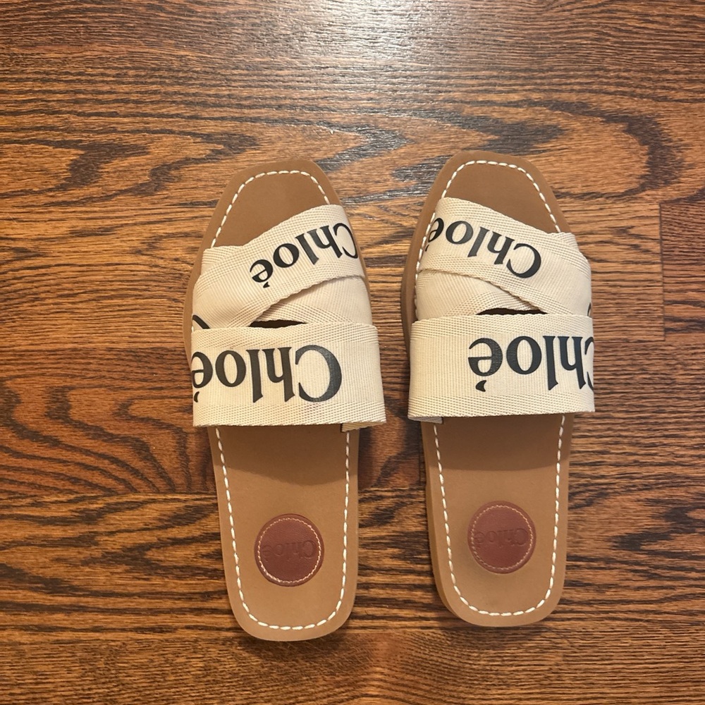 Chloe Cream Slide Sandals Casual Comfort